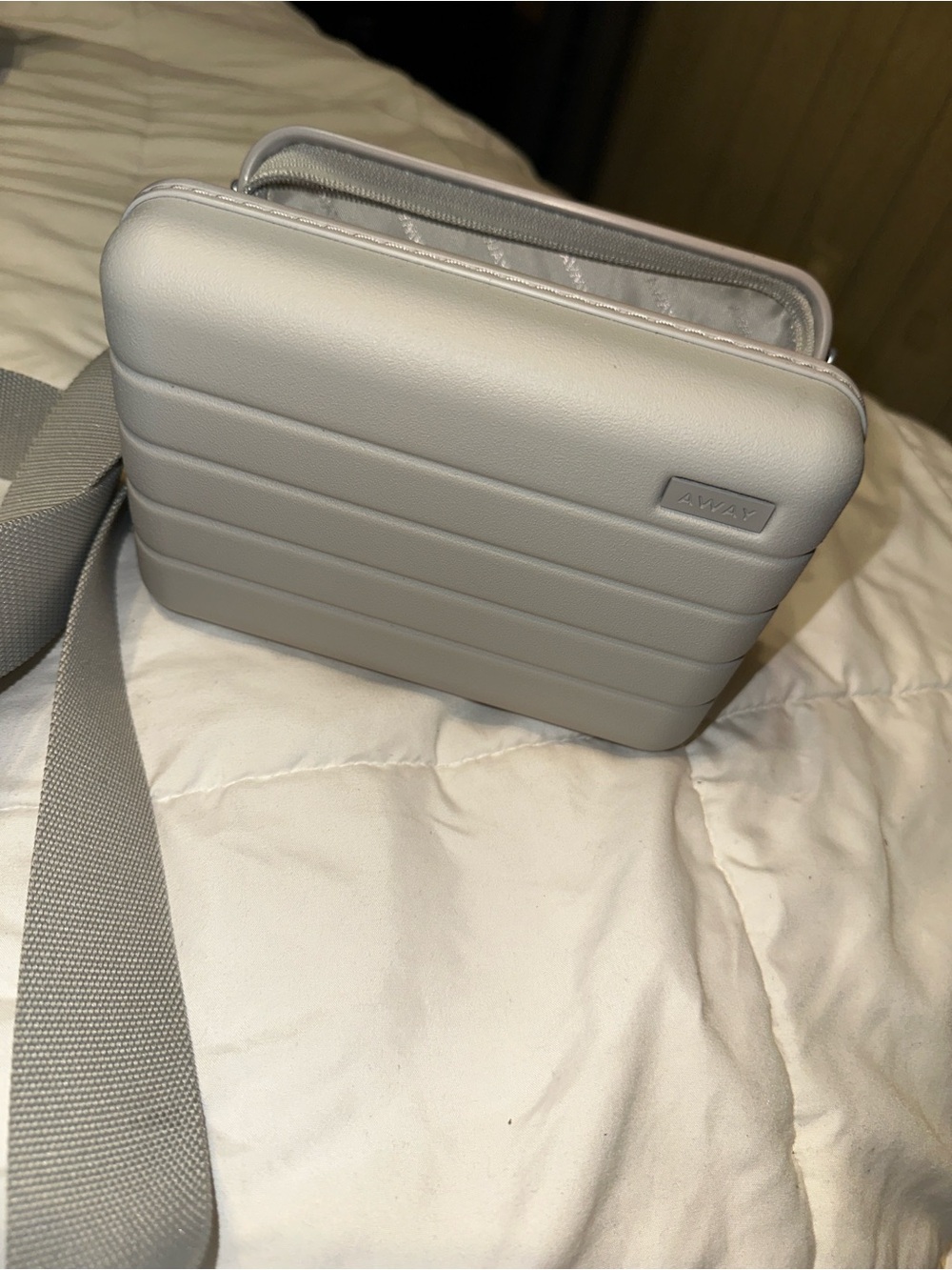 Away Compact Crossbody in Light Gray